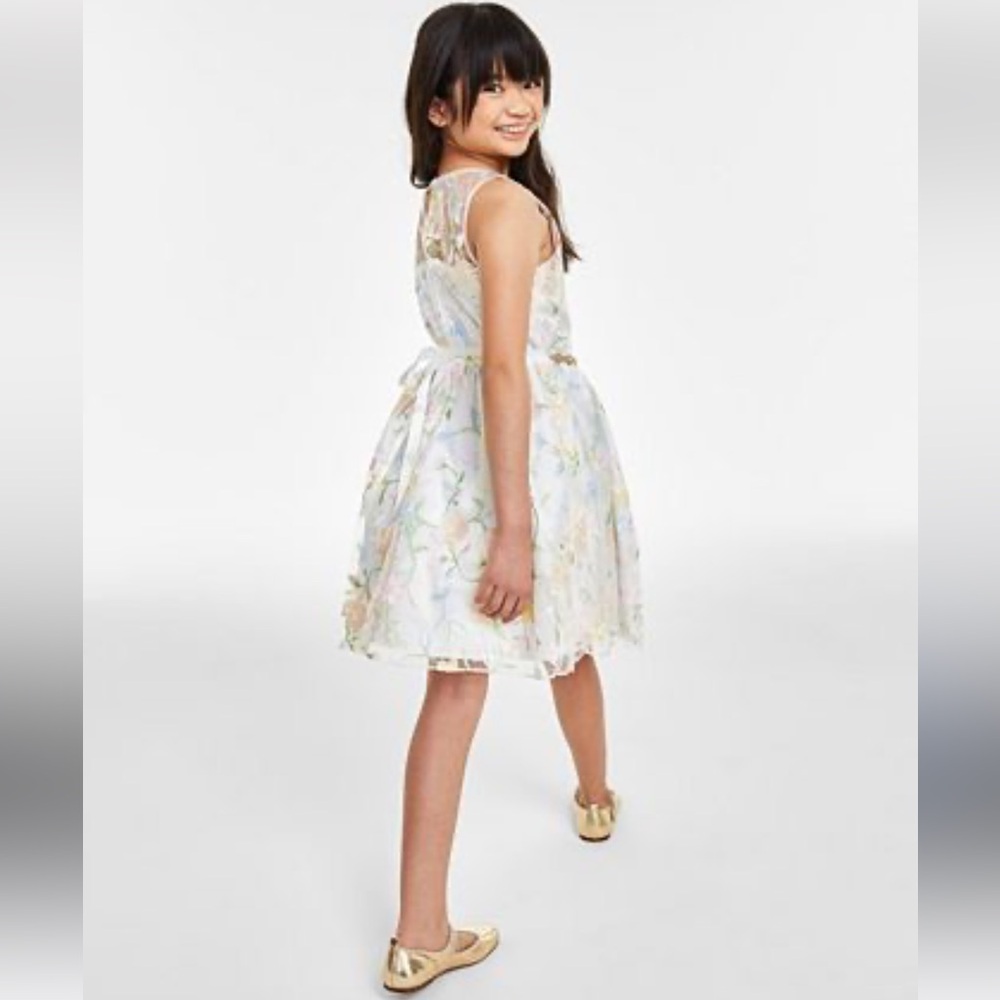 Little Girls Embroidered Flutter Sleeve A-Line Dress, Created for Macy's, Size 8